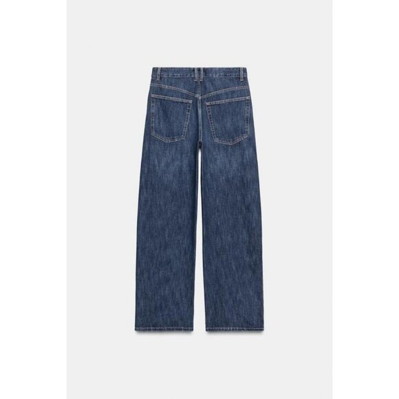 ZARA TRF BAGGY MID-WAIST BUTTON JEANS - Picture 9 of 10